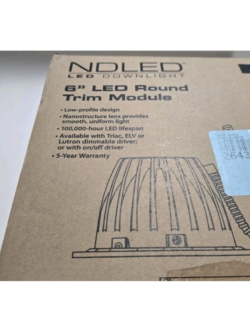 RAB NDLED6R-50Y-B-W LED Round Trim Module 6